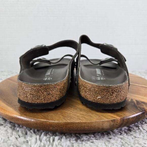 Birkenstock Mens 44 Arizona Light Studs Gray Leather Double Strap Studded Sandal main image 8